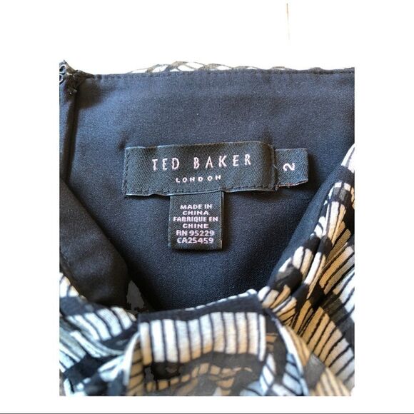 Ted Baker Emidius Zebra Print Silk Strapless Dress EUC - Picture 5 of 11